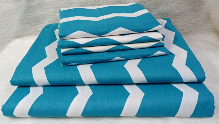 Buy 7*8  zig zag bedsheets cotton  with 4 pillowcases 