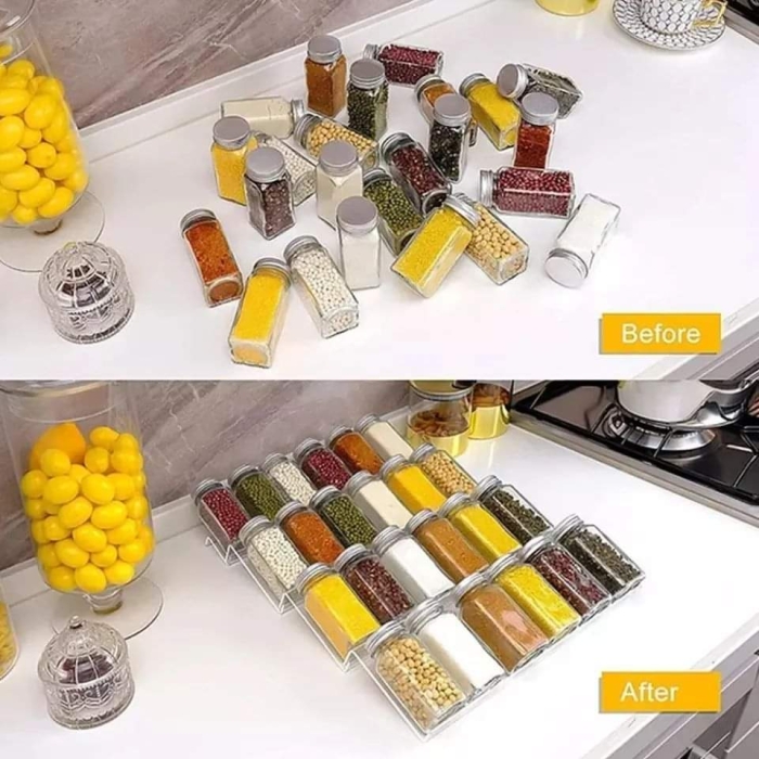 Order this beautiful easy to handle Square Glass spice jar set