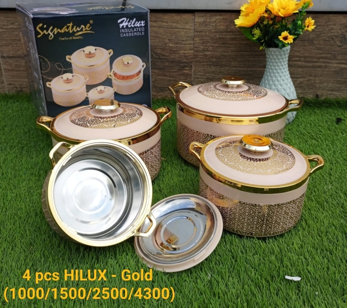 4PC Hilux Hotpot Capacity 1000/1500/2500/4300 Gold