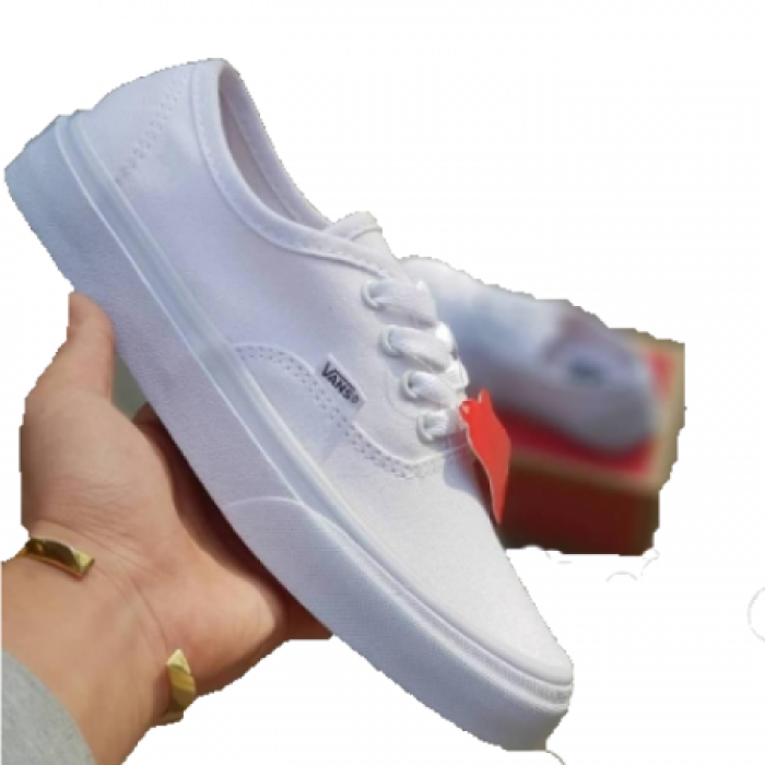 White laced original Vans rubber shoe