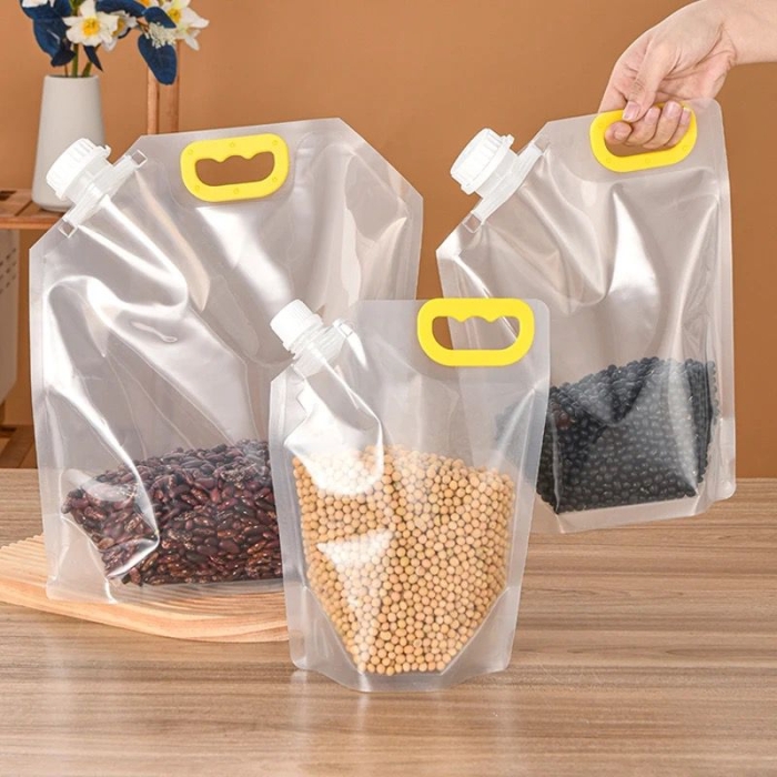 5Kg Transparent Sealed Packaging Bag Grains Moisture-proof Portable Storage Bag Kitchen Food