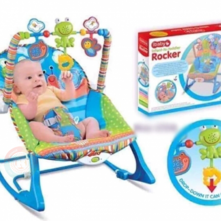 2 in 1 Baby Rocker Infant To Toddler with Musical Toy Bar & Vibrations