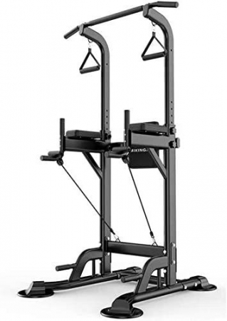 Chin dip power tower with pull cables