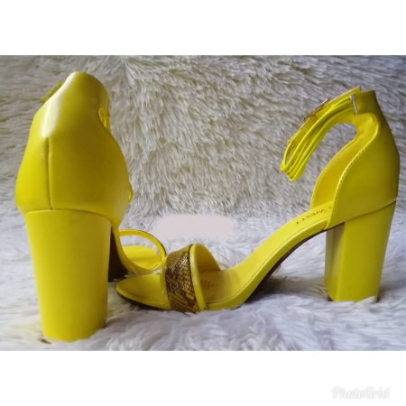 yellow open toe shoes