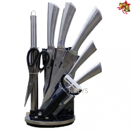 9pc knife set with stand