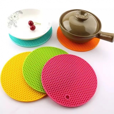 Round Honeycomb Silicone Mat High Temperature Resistance Heat Insulation Table Place mats 