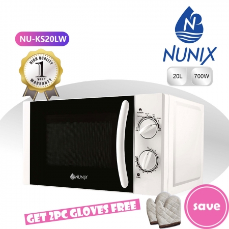 Nunix 20L Microwave Oven Capacity 700W Plus 2 Free Gloves