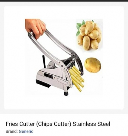 Nirmal Stainless Steel Home French Fries Potato Chips Strip Cutting Cutter Machine 
