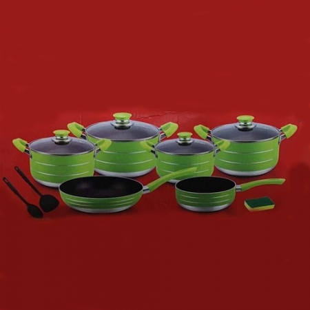Signature green cookware 13 piece pan