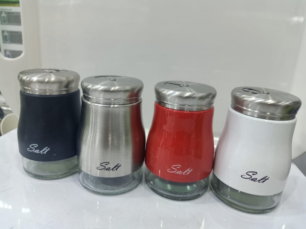Salt shaker Stainless Steel Glass Salt and Pepper Shakers