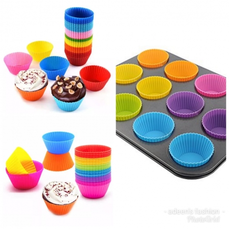 Silicone cupcakes moulds dozen 12pcs Assorted colours