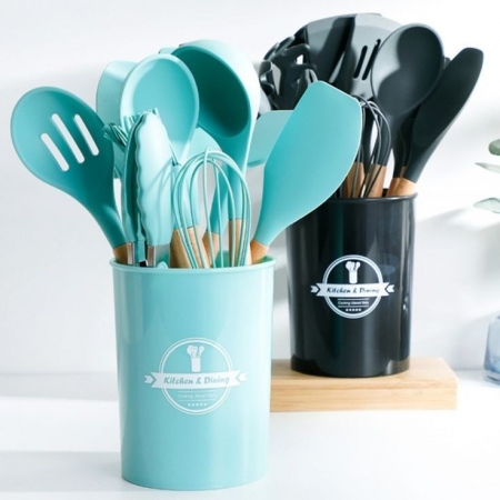 12pc silicone spoon set Kitchen and dinning spoon set