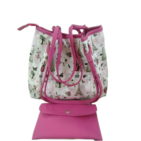 Pink classy canvas handbag