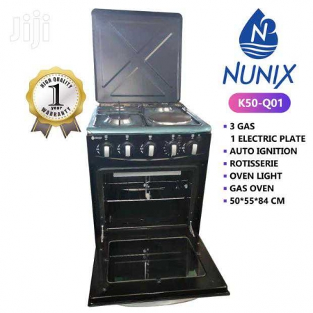 Gas stove oven Nunix K50-Q01 3 gas burner 1 electric plate auto ignition gas oven
