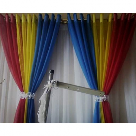 Colorful Sheer to Sheer Curtain  3pc 1.5m by 1.5m curtain, 2m sheer  eyelet design