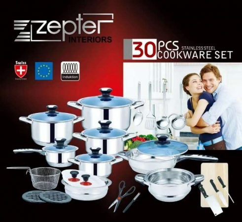 30pcs zepter stainless steel cookware set