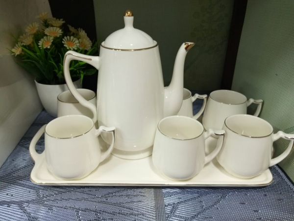 Fine gold rimmed Porcelain Teapot set