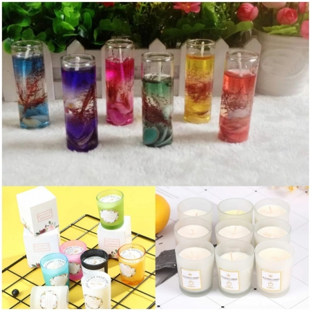 Assorted Scented Candles Set of 2 big scented candles and 2 small jelly candles