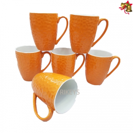Quality orange ceramic tea mugs