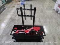 Classy Black Red Glass TV Stand