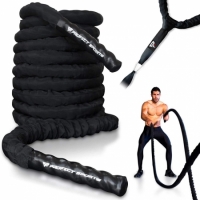 Pro Battle Ropes with Anchor Strap Kit Upgraded Durable Protective Sleeve 9 Meters