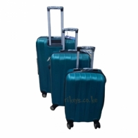blue 3 in 1 plastic suitcase travel bags large medium small