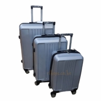 grey 3 in 1 plastic suitcase travel bags large medium small
