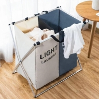 2 compartment Light laundry basket 