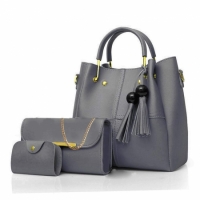 3PC Ladies handbag set Grey