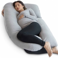 Portable inflatable u-shaped pregnancy pillow