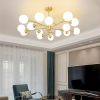 Huge Gorgeous high-end Brass and glass chandelier 15 bulbs