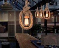 Farmhouse light with single bulb rope