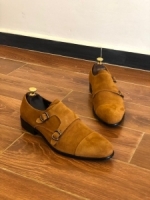 Brown suede leather shoes for men