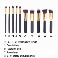 10 pcs makeup brushes set 