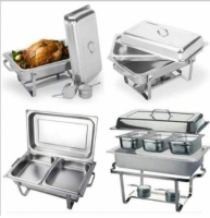 Signature Triple compartment Chafing Dish stainless steel material