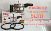 5 litre non-explosive Aluminium redberry pressure cooker with handle