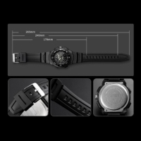 SKMEI Mens sports quartz digital dual display watch