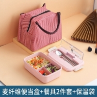 Insulated lunch box with a bag cup and spoon