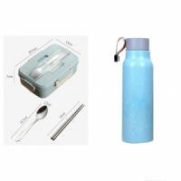Quality lunchbox set with flask spoon and chopsticks