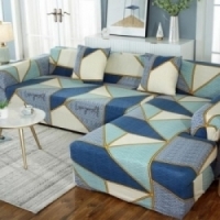 Blue stylish sofa cover for a 3 seater