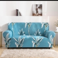 Sky blue floral seat cover for a 2 seater
