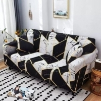 2 seater Black and white sofa cover