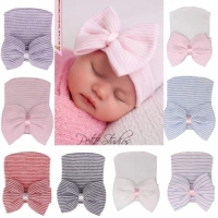 Baby girl hospital hat Newborn girl hat with a bow