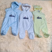 Chicco Long sleeved super soft hooded baby rompers
