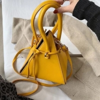 Yellow Stylish triangular lady handbag 