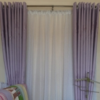 3pc 1.5m by 1.5m curtain, 2m shear Grey Curtain with sheers