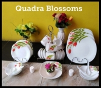 Blossoms Quadra Square Dinner set 39+6pc Spoons free