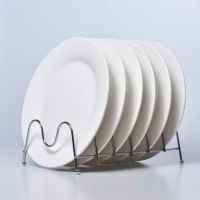 Round ceramic dinner plates 6 pieces set with holder