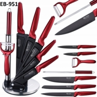 Edenberg 8pcs knife set with acrylic rotating stand 