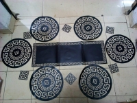 Black 13 piece Table mat sets 6 table mats 6 coasters 1 runner